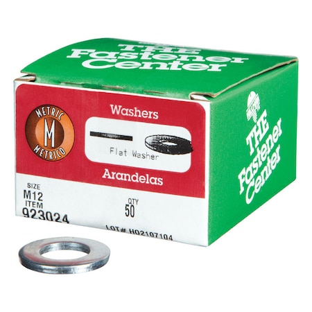 Hillman Flat Washer, Fits Bolt Size M12 Steel, Zinc Finish 923024